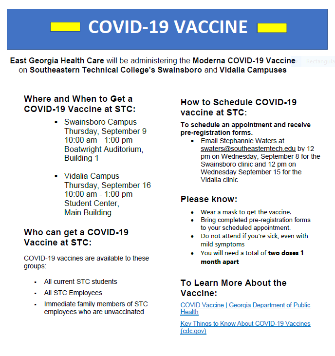 COVID-19 Vaccine Available at STC