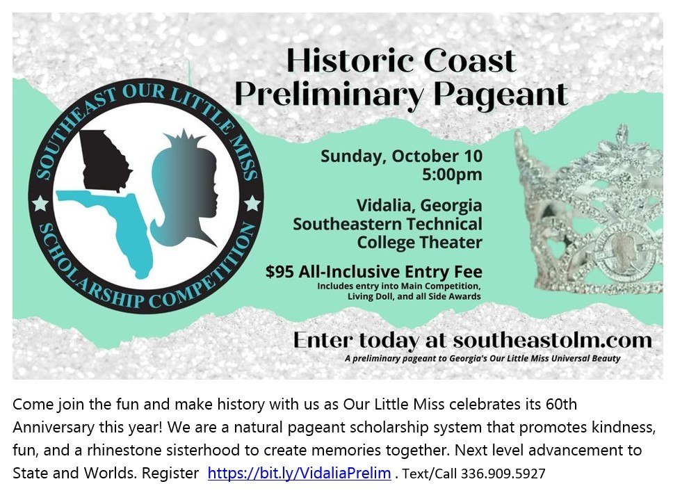 Historic Coast Preliminary Pageant Flier